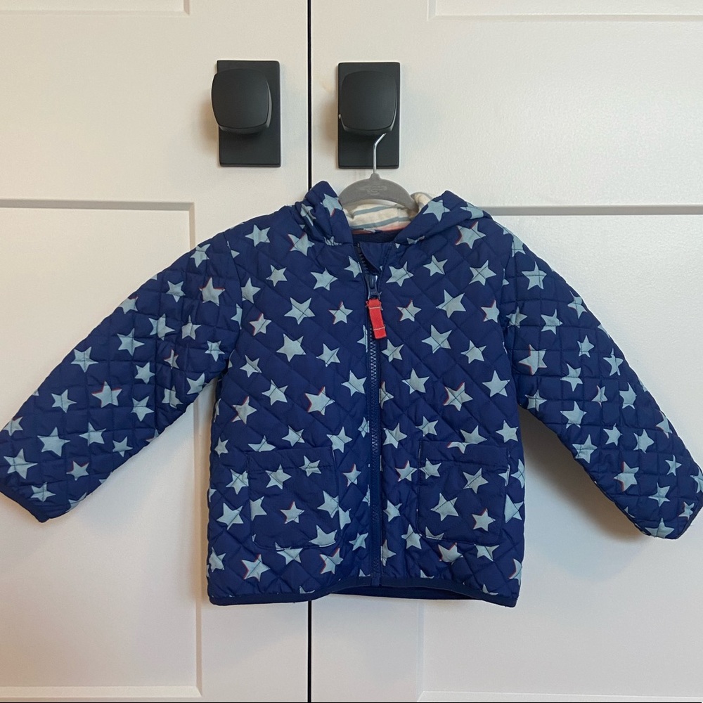 Mini Boden Hooded Fleece Lined Jacket